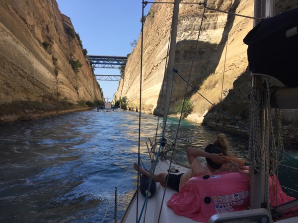 With Finn, Millie and Flemi through the Gulf of Corinth