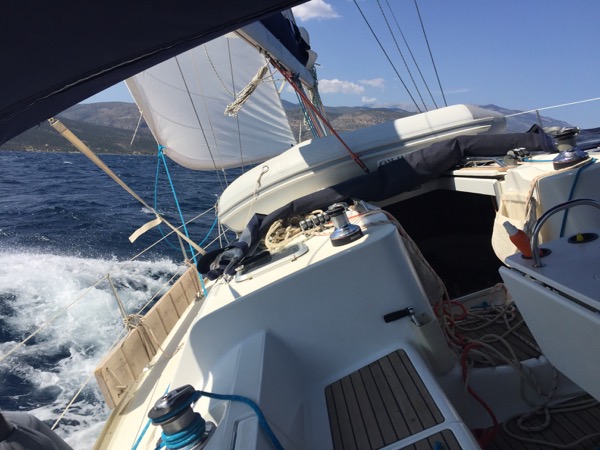 With Finn, Millie and Flemi through the Gulf of Corinth