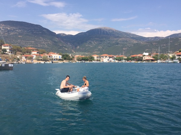 With Finn, Millie and Flemi through the Gulf of Corinth